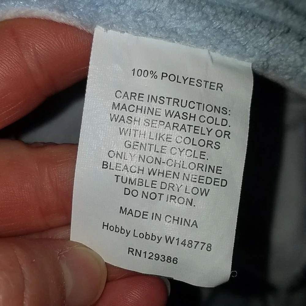 Hobby Lobby Blue White Patchwork Fleece Baby Blanket Lovey Minky Dot Stripes